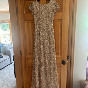 Elegant Gold Sequence Gown